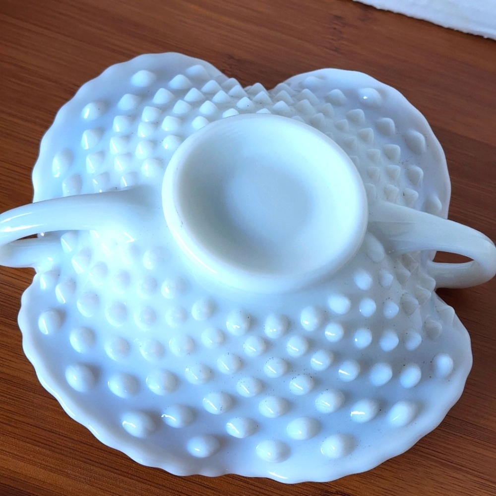 Milkglass dish hobnail